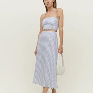 COPY - Reformation Yvonne linen set in blue